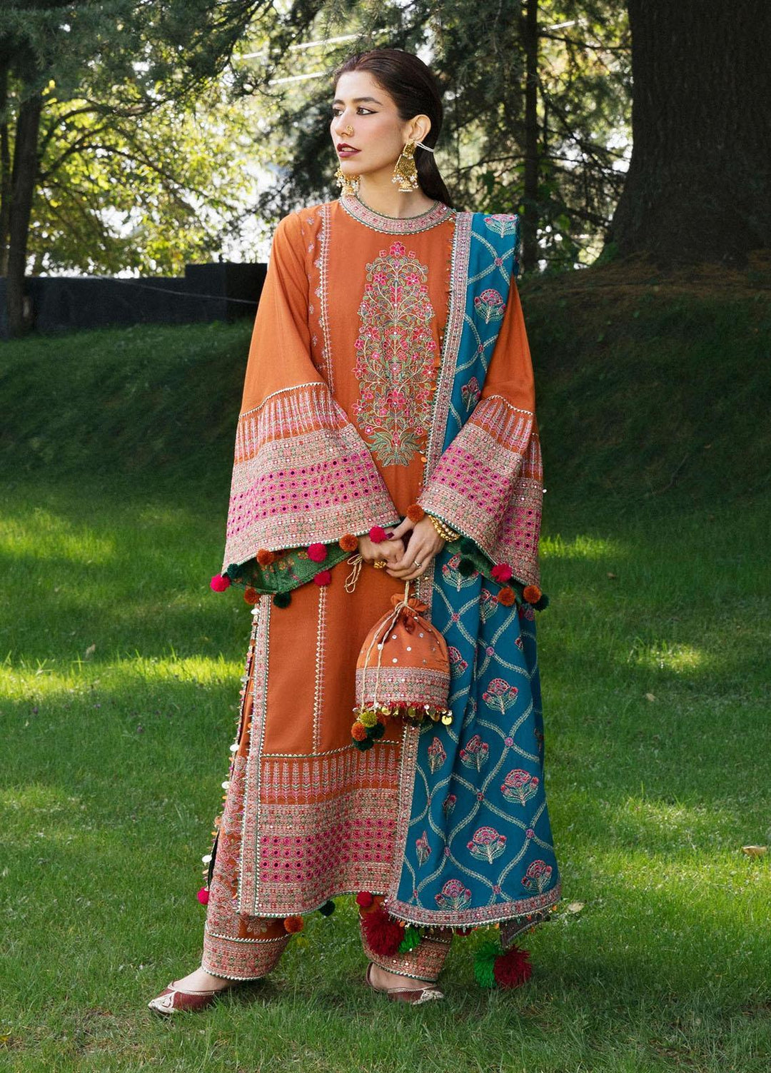 Hussain Rehar Embroidered Karandi Suits Unstitched 3 Piece HRR22AW Ziya - Winter Collection