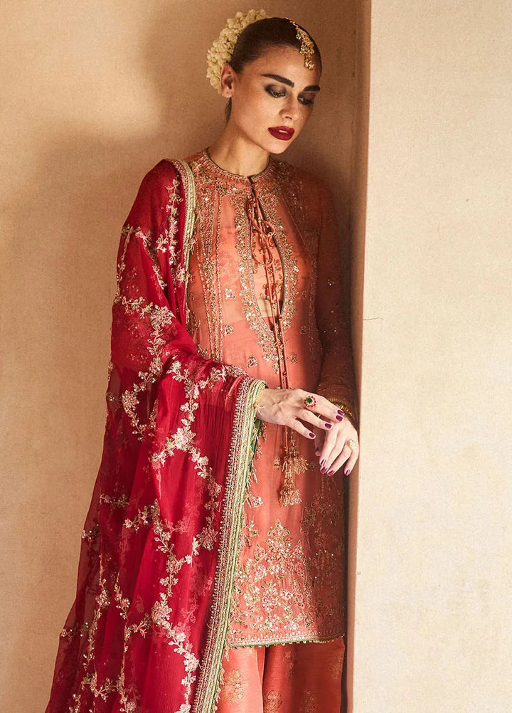 Hussain Rehar Embroidered Chiffon Suit Unstitched 3 Piece HRR24F Romawi - Formal Collection