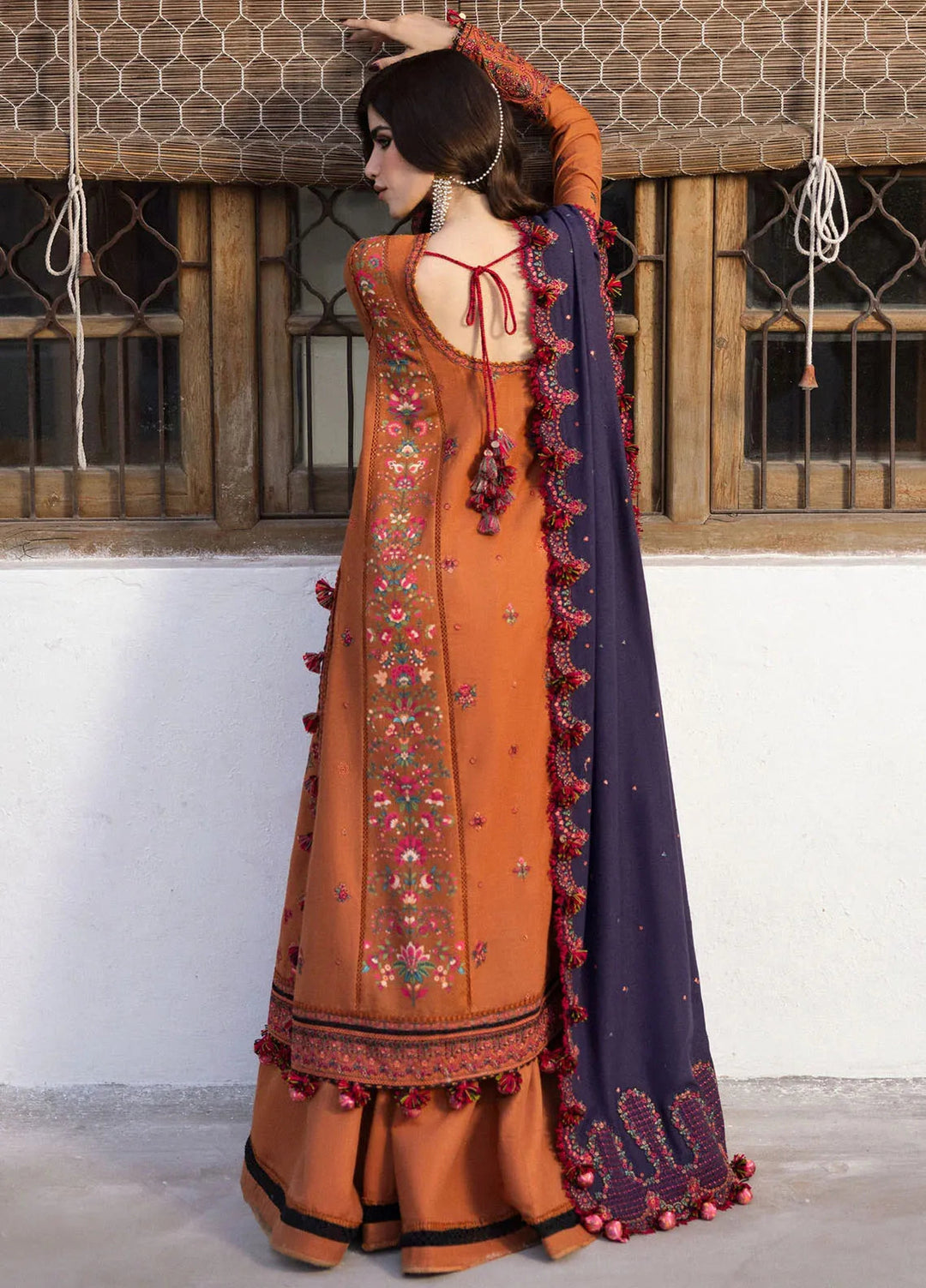 Hussain Rehar Embroidered Karandi Suit Unstitched 3 Piece HRR24W Kamal - Winter Collection