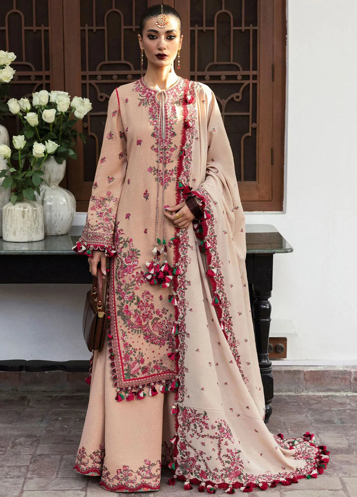 Hussain Rehar Embroidered Karandi Suit Unstitched 3 Piece HRR24W Lali - Winter Collection