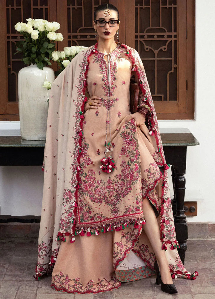 Hussain Rehar Embroidered Karandi Suit Unstitched 3 Piece HRR24W Lali - Winter Collection