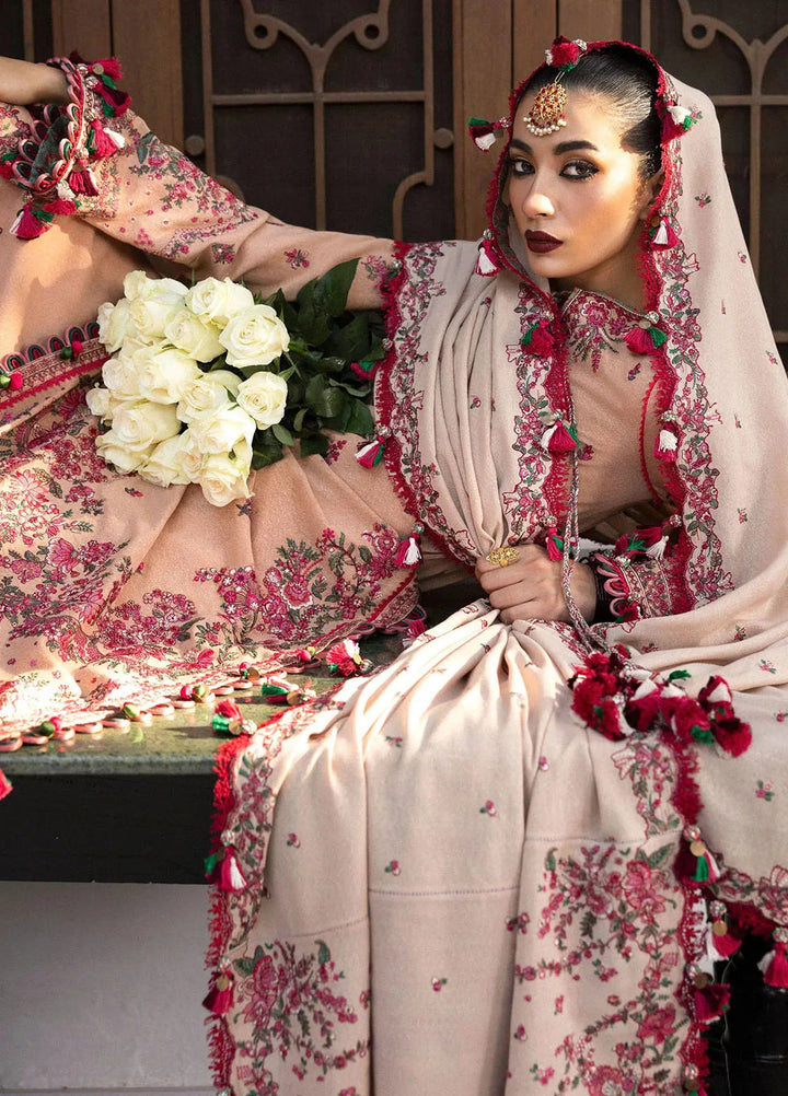 Hussain Rehar Embroidered Karandi Suit Unstitched 3 Piece HRR24W Lali - Winter Collection