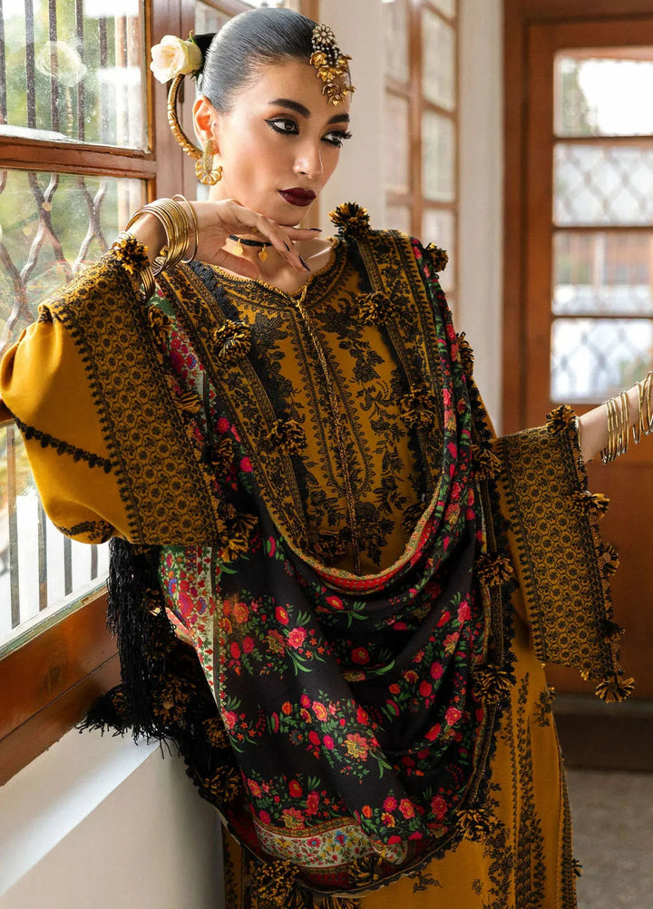 Hussain Rehar Embroidered Karandi Suit Unstitched 3 Piece HRR24W Saage - Winter Collection