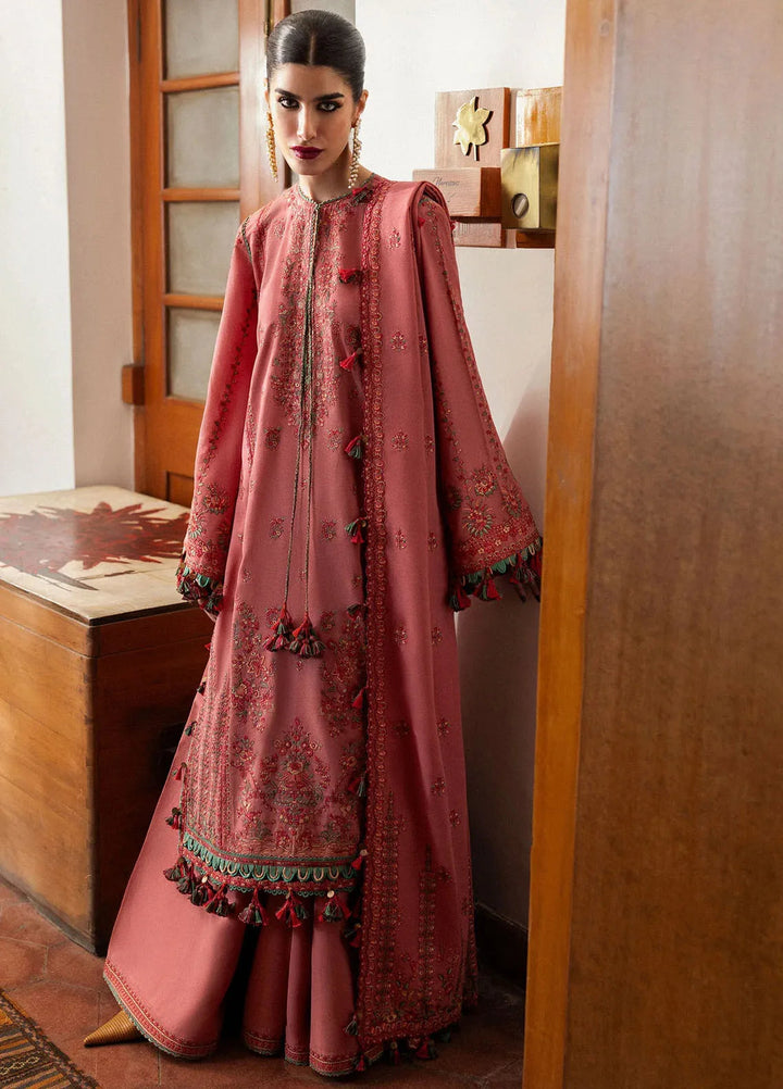 Hussain Rehar Embroidered Karandi Suit Unstitched 3 Piece HRR24W Tulle - Winter Collection