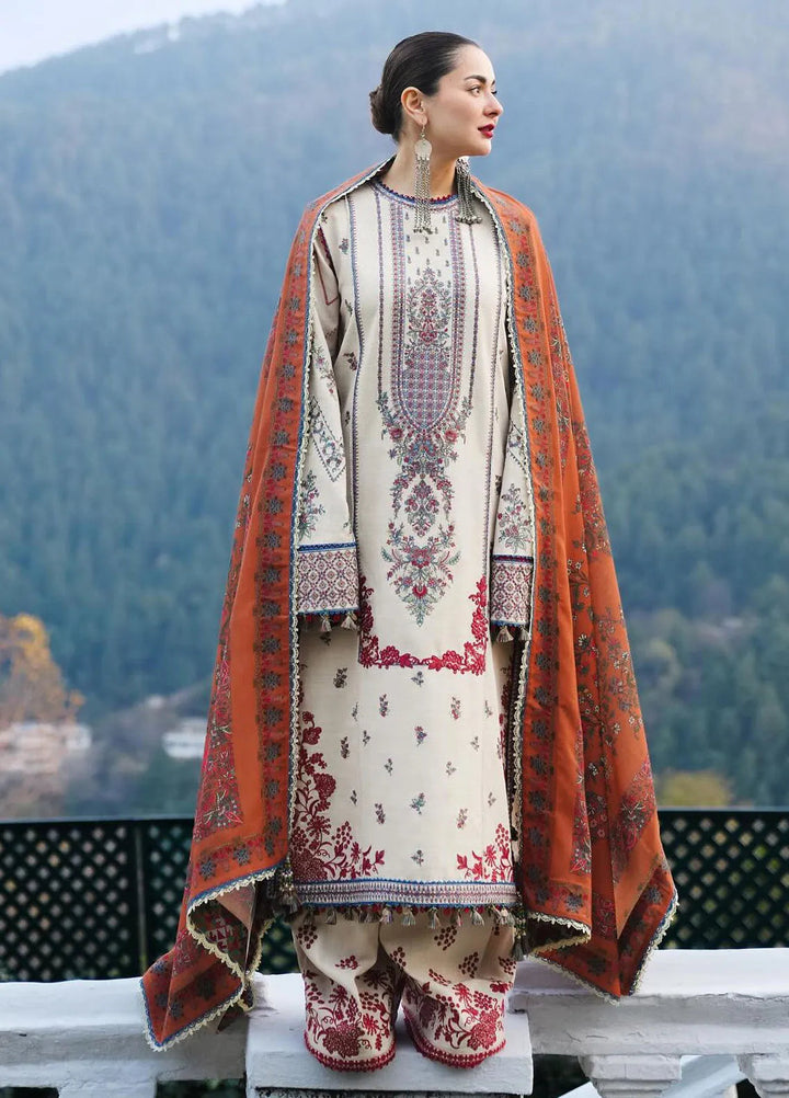 Hussain Rehar Embroidered Khaddar Suits Unstitched 3 Piece HRR24WS Almas - Winter Collection