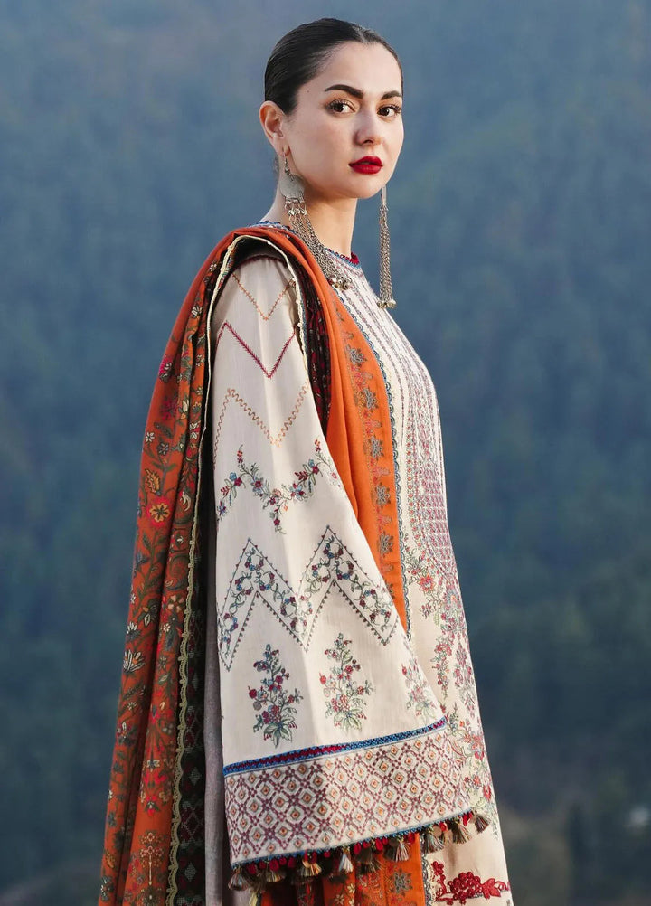 Hussain Rehar Embroidered Khaddar Suits Unstitched 3 Piece HRR24WS Almas - Winter Collection