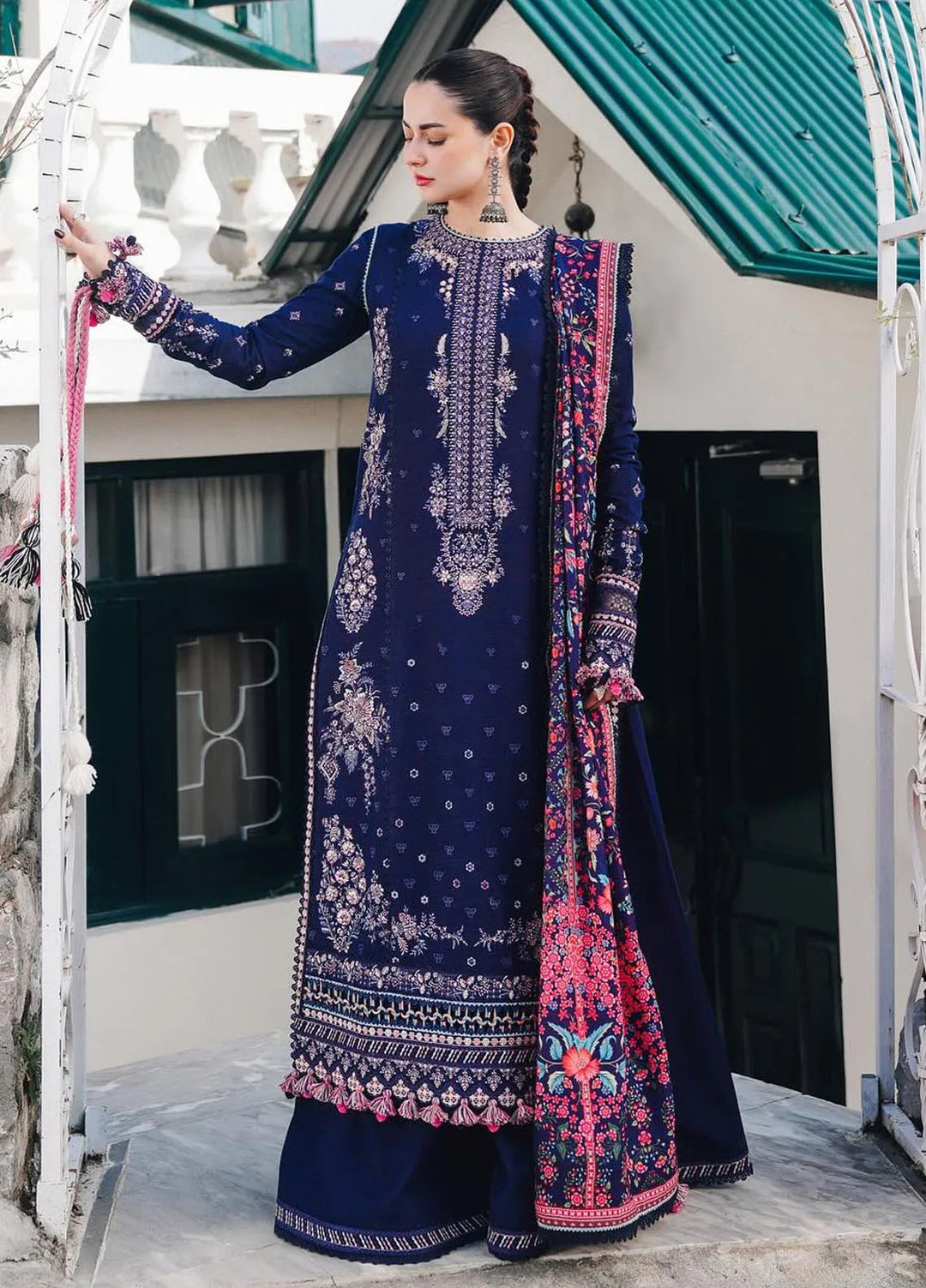 Hussain Rehar Embroidered Khaddar Suits Unstitched 3 Piece HRR24WS Barq - Winter Collection