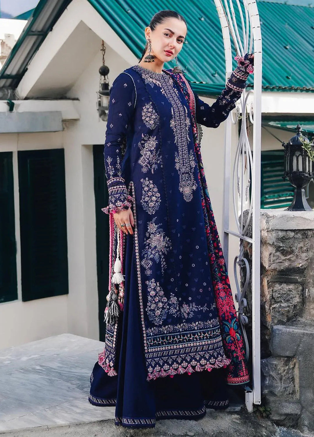 Hussain Rehar Embroidered Khaddar Suits Unstitched 3 Piece HRR24WS Barq - Winter Collection