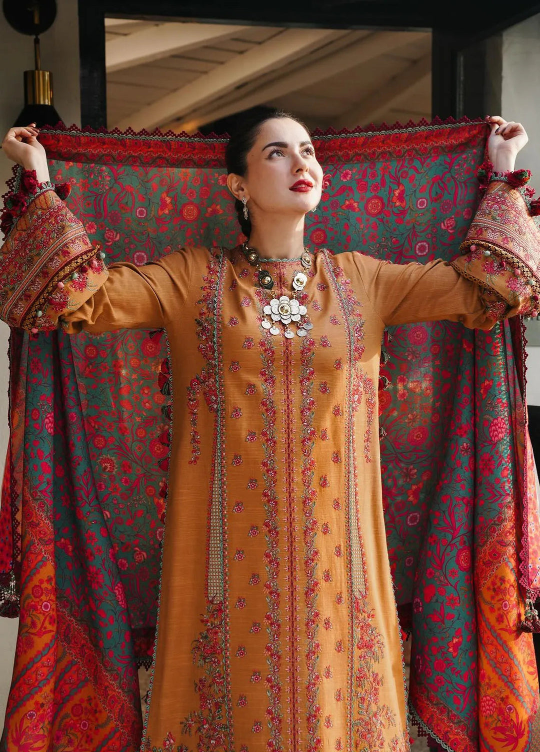 Hussain Rehar Embroidered Khaddar Suits Unstitched 3 Piece HRR24WS Horain - Winter Collection