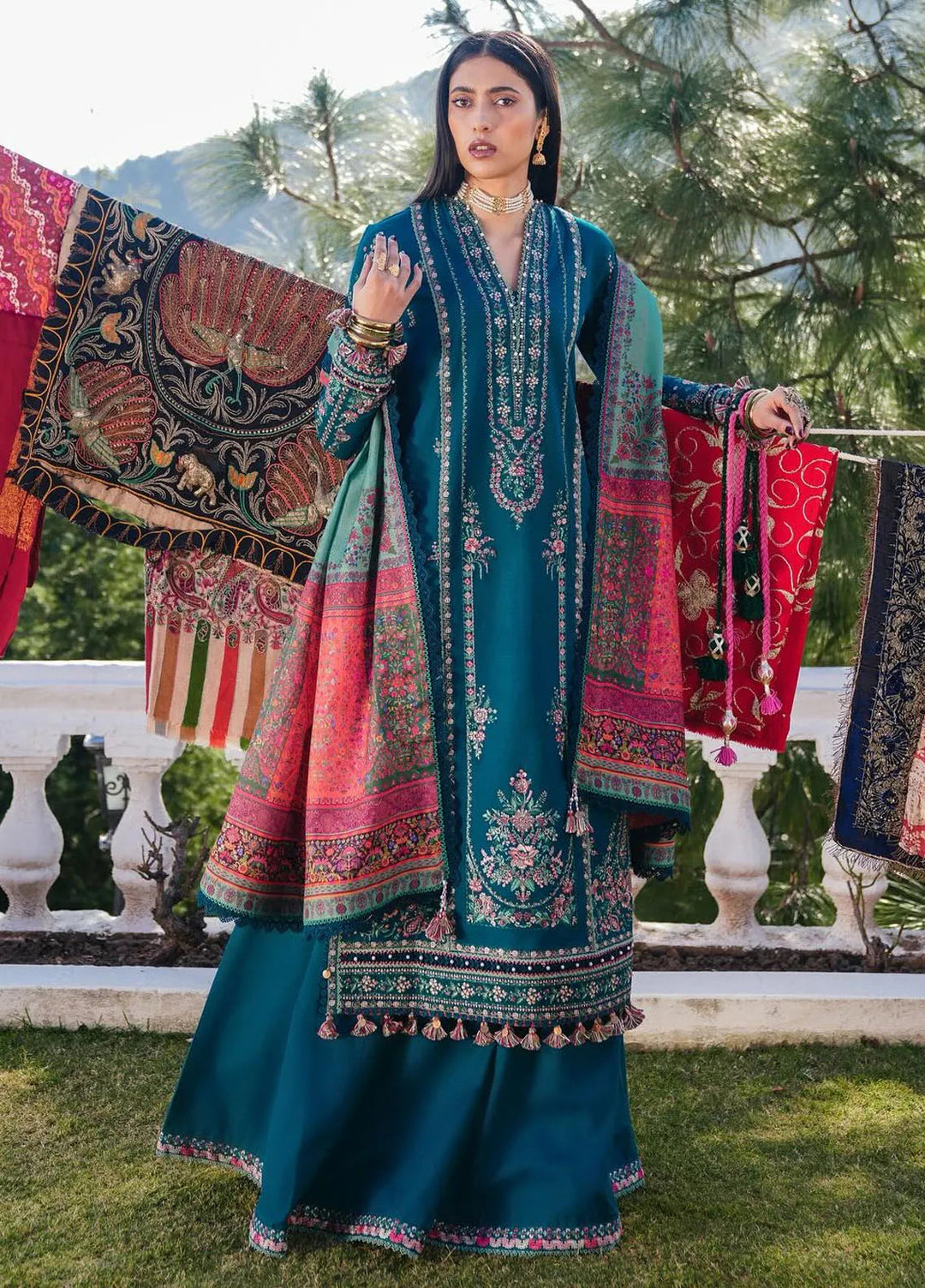 Hussain Rehar Embroidered Khaddar Suits Unstitched 3 Piece HRR24WS Jamil - Winter Collection