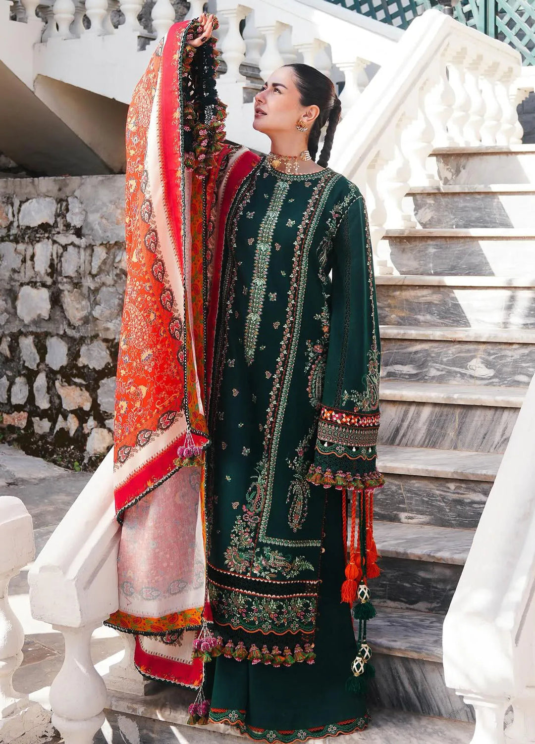 Hussain Rehar Embroidered Khaddar Suits Unstitched 3 Piece HRR24WS Masarrah - Winter Collection