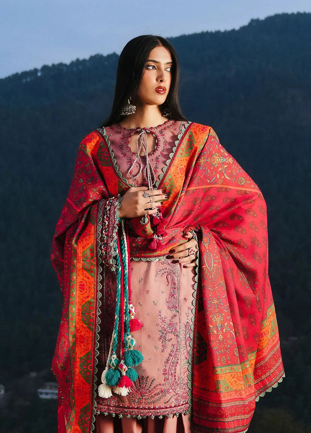 Hussain Rehar Embroidered Khaddar Suits Unstitched 3 Piece HRR24WS Mehr - Winter Collection