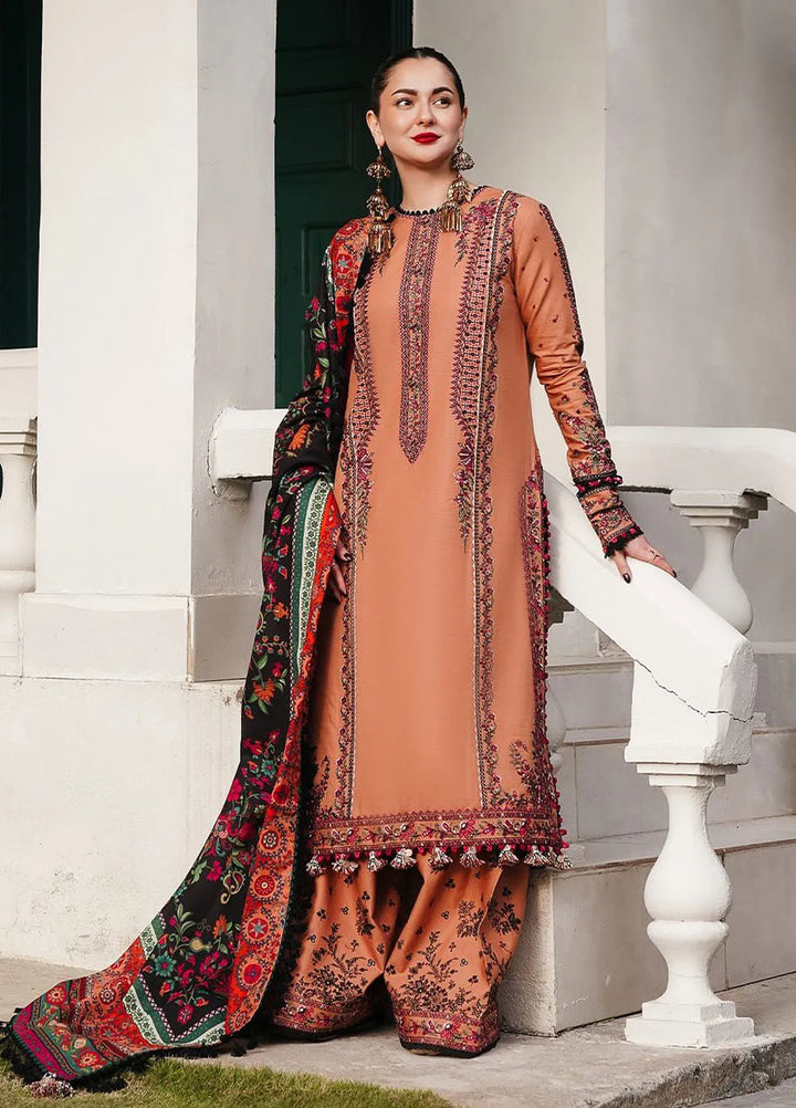 Hussain Rehar Embroidered Khaddar Suits Unstitched 3 Piece HRR24WS Sahira - Winter Collection