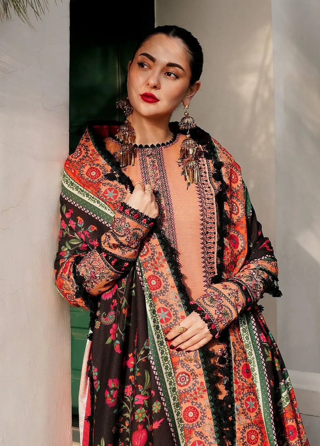 Hussain Rehar Embroidered Khaddar Suits Unstitched 3 Piece HRR24WS Sahira - Winter Collection