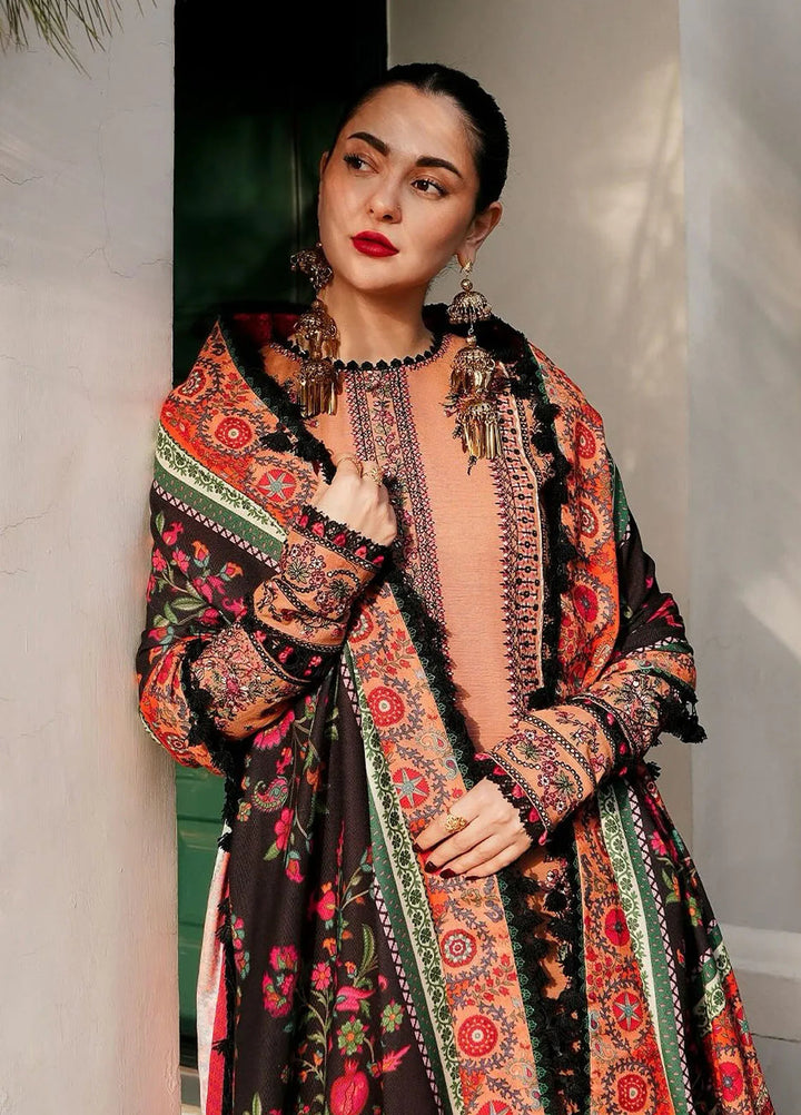 Hussain Rehar Embroidered Khaddar Suits Unstitched 3 Piece HRR24WS Sahira - Winter Collection