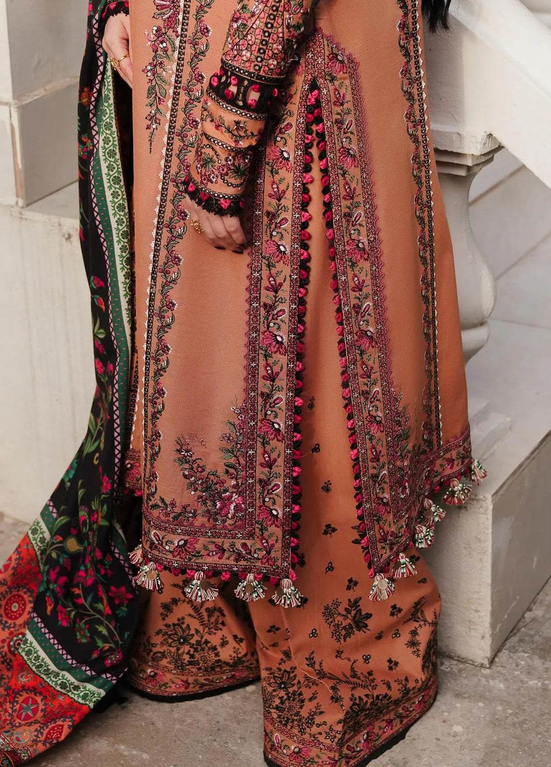 Hussain Rehar Embroidered Khaddar Suits Unstitched 3 Piece HRR24WS Sahira - Winter Collection