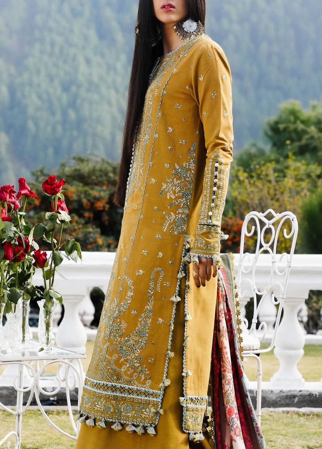 Hussain Rehar Embroidered Khaddar Suits Unstitched 3 Piece HRR24WS Sehr - Winter Collection