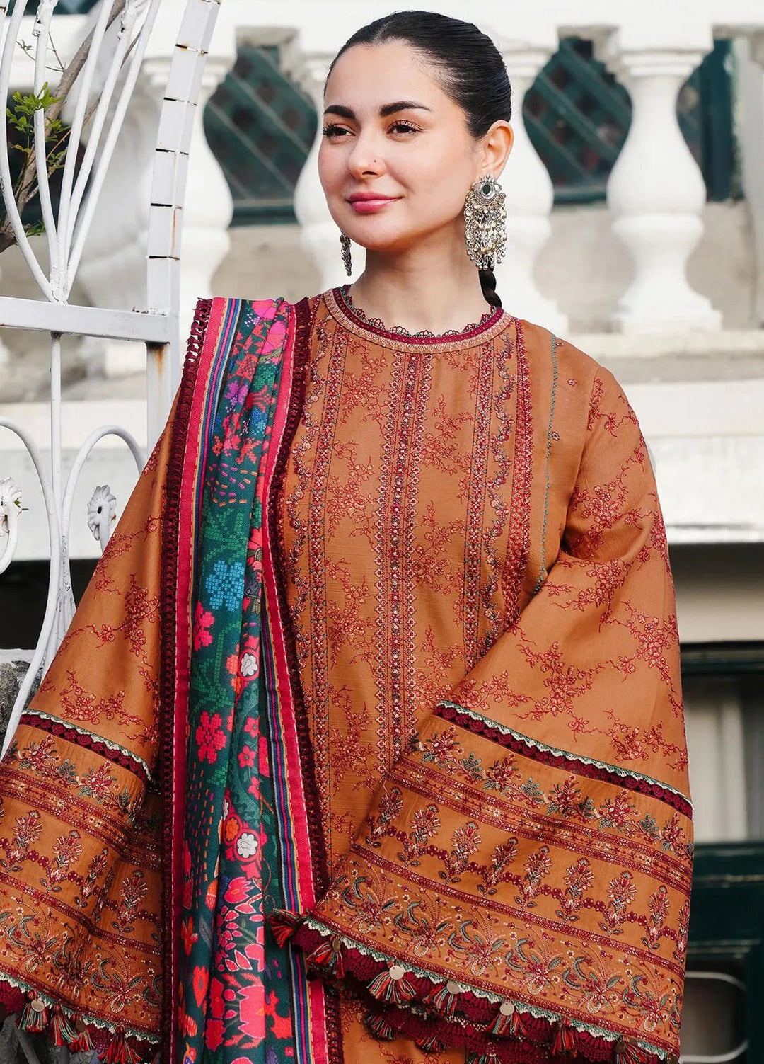 Hussain Rehar Embroidered Khaddar Suits Unstitched 3 Piece HRR24WS Tamar - Winter Collection