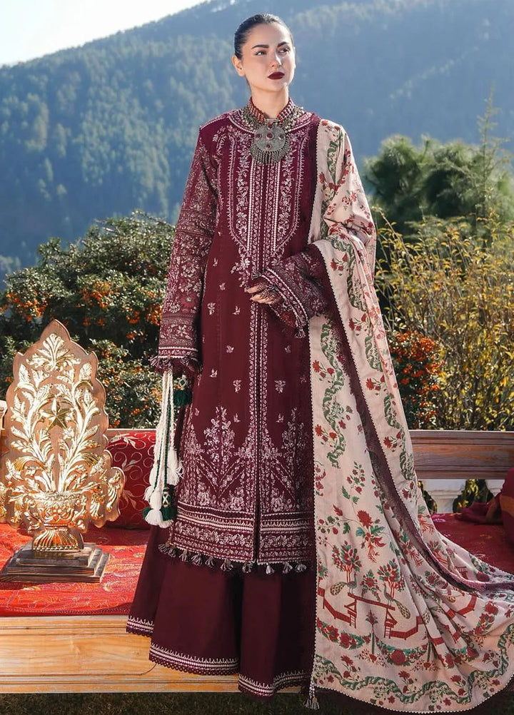 Hussain Rehar Embroidered Khaddar Suits Unstitched 3 Piece HRR24WS Zaran - Winter Collection