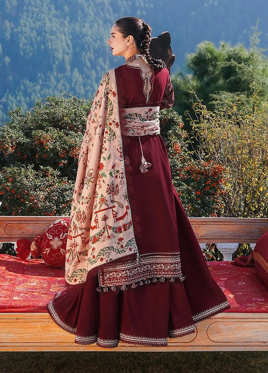 Hussain Rehar Embroidered Khaddar Suits Unstitched 3 Piece HRR24WS Zaran - Winter Collection
