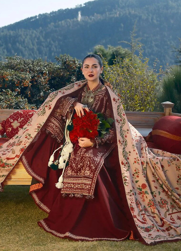 Hussain Rehar Embroidered Khaddar Suits Unstitched 3 Piece HRR24WS Zaran - Winter Collection