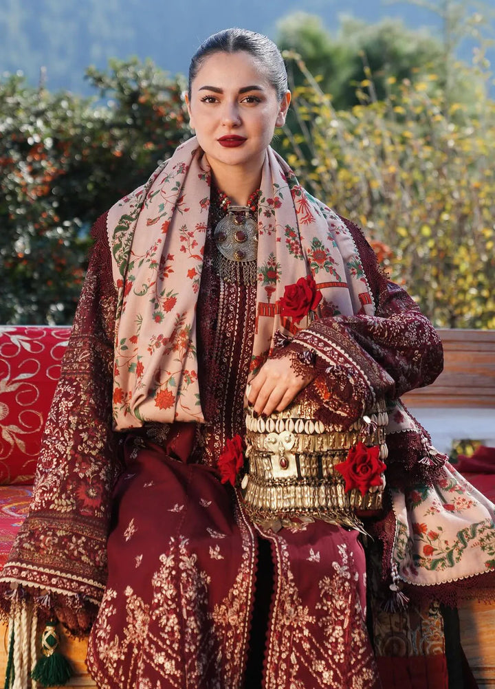 Hussain Rehar Embroidered Khaddar Suits Unstitched 3 Piece HRR24WS Zaran - Winter Collection