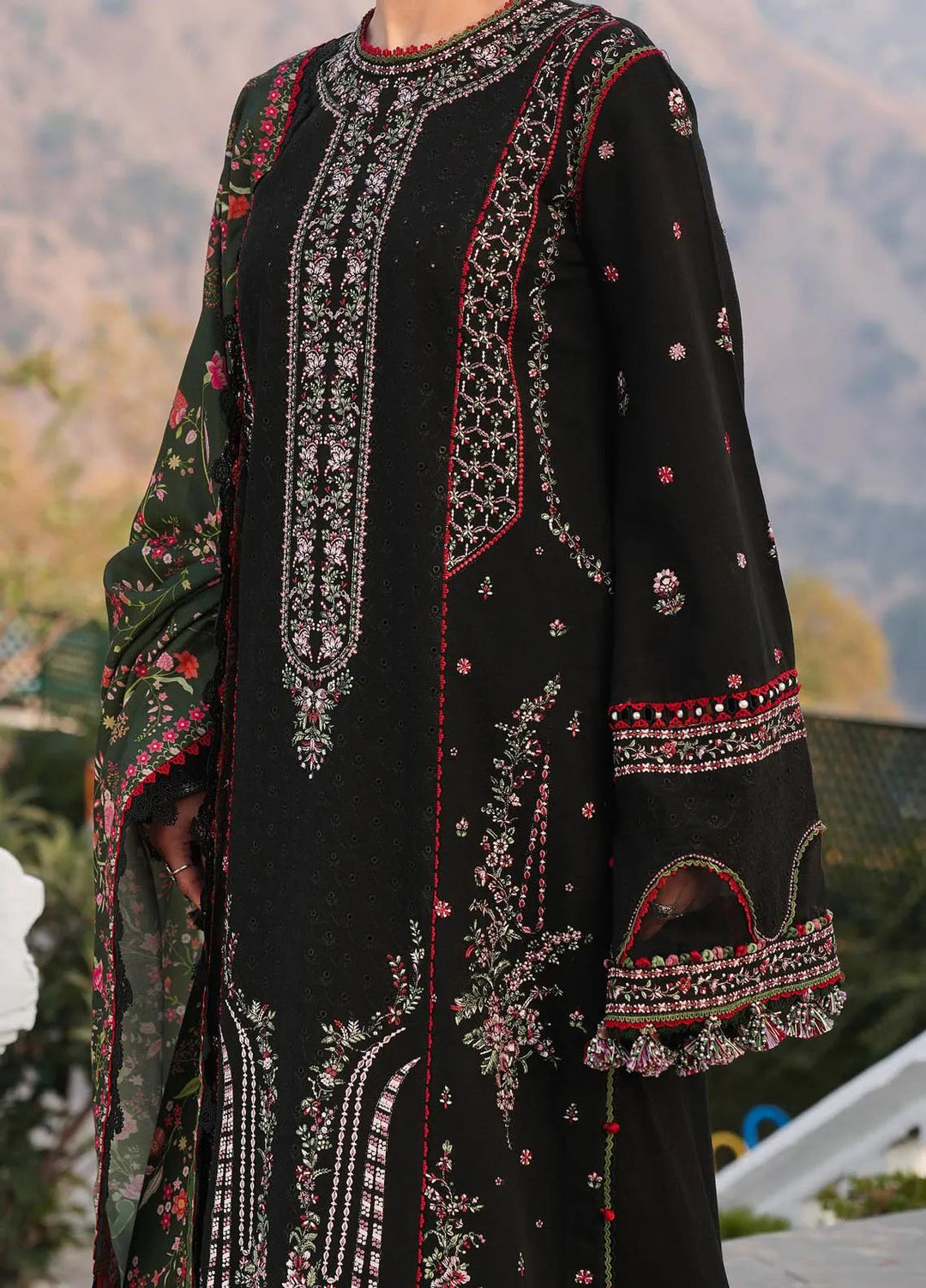 Hussain Rehar Embroidered Khaddar Suits Unstitched 3 Piece HRR24WS Zobia - Winter Collection