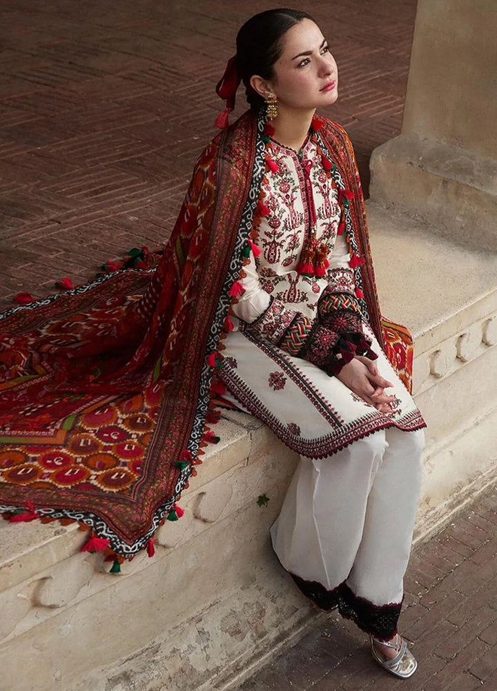 Hussain Rehar Embroidered Lawn Suit Unstitched 3 Piece HRR24S Fawn - Summer Collection