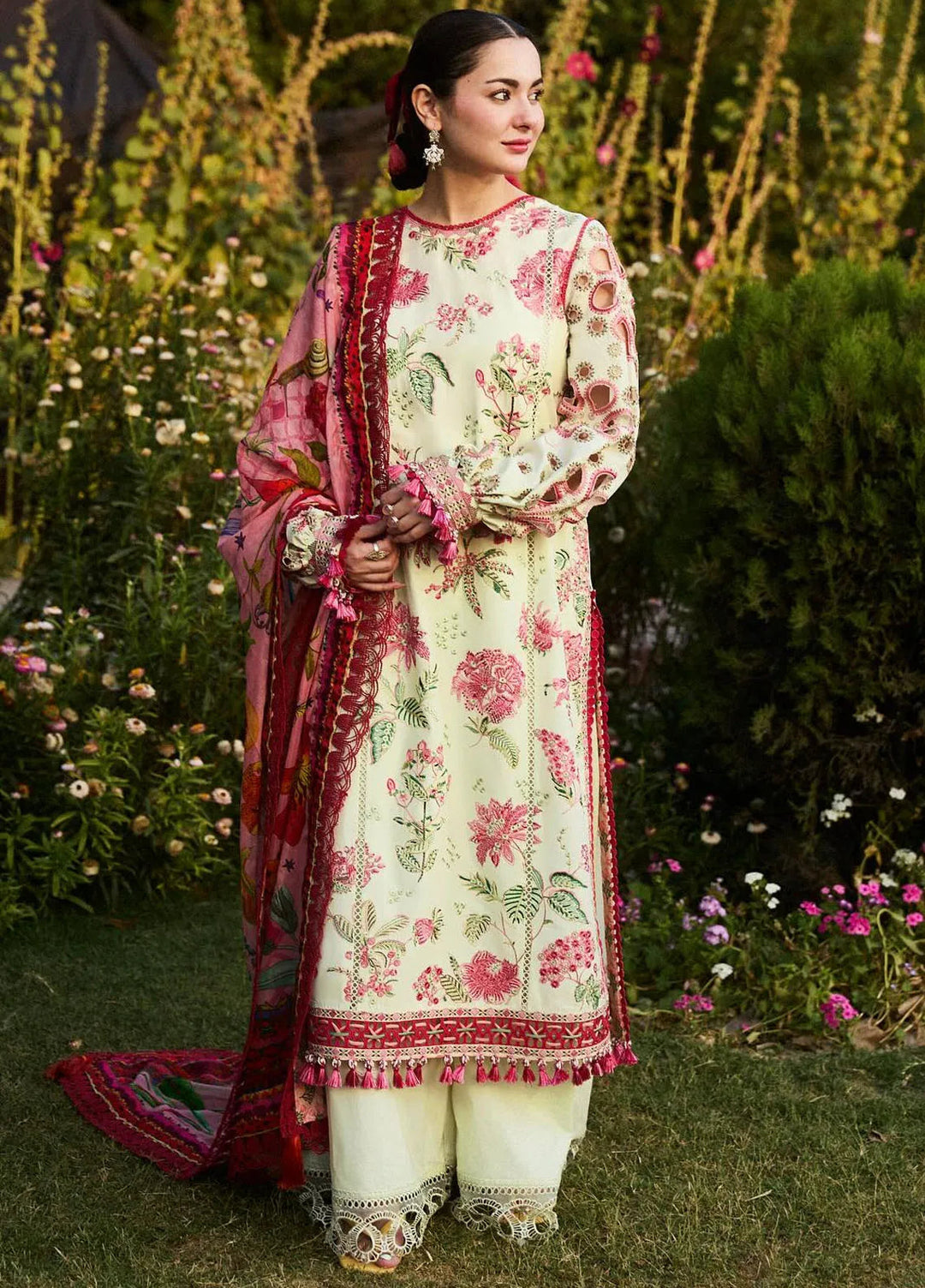Hussain Rehar Embroidered Lawn Suit Unstitched 3 Piece HRR24S Gleam - Summer Collection