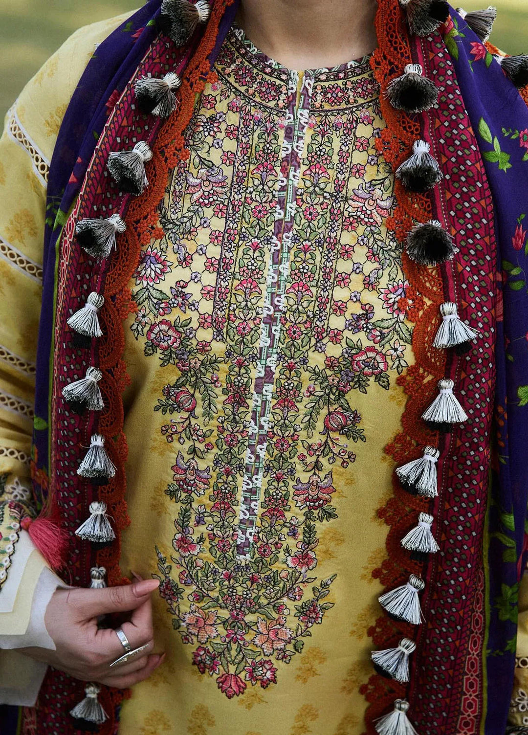 Hussain Rehar Embroidered Lawn Suit Unstitched 3 Piece HRR24S Opal - Summer Collection