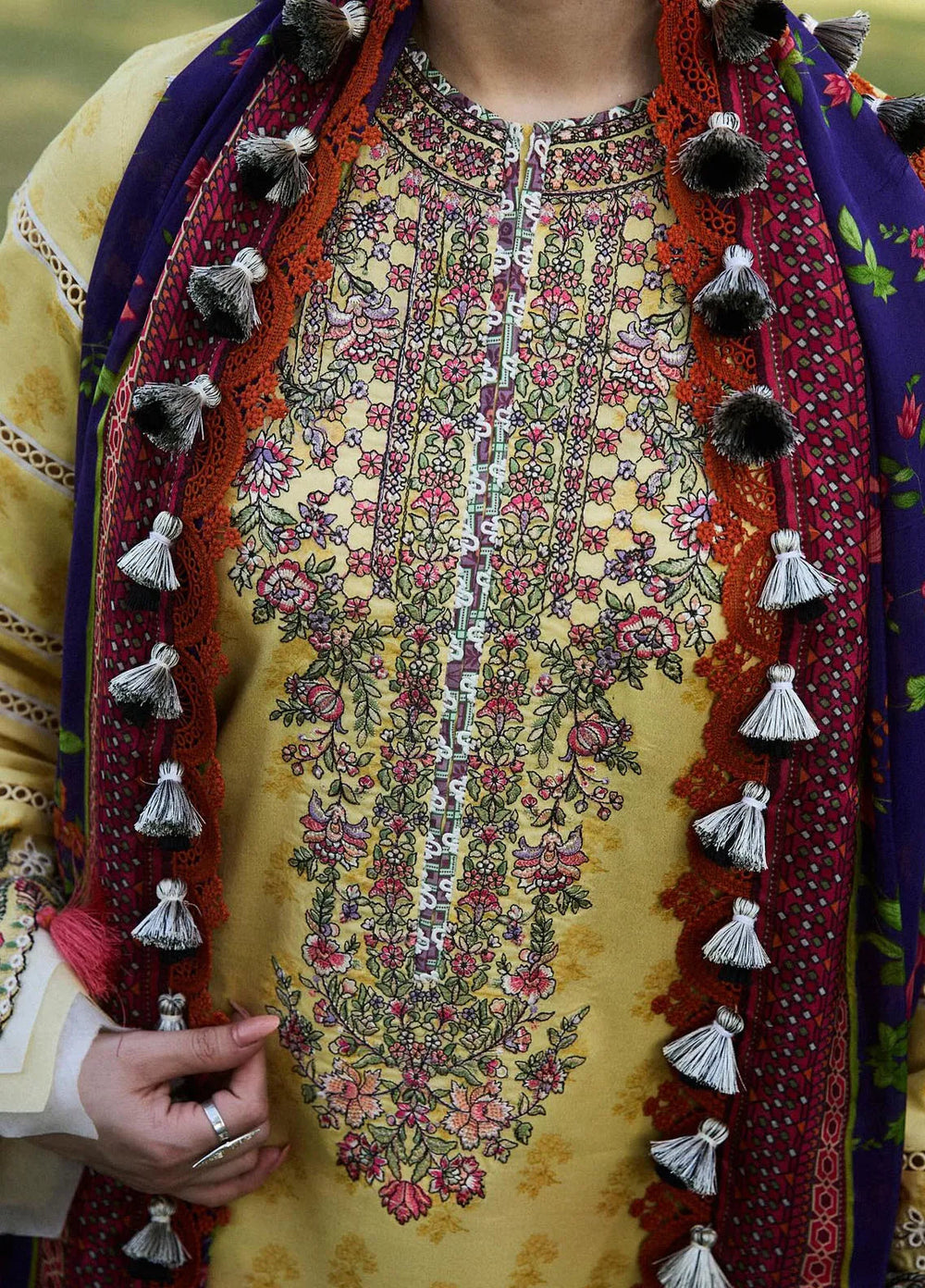 Hussain Rehar Embroidered Lawn Suit Unstitched 3 Piece HRR24S Opal - Summer Collection