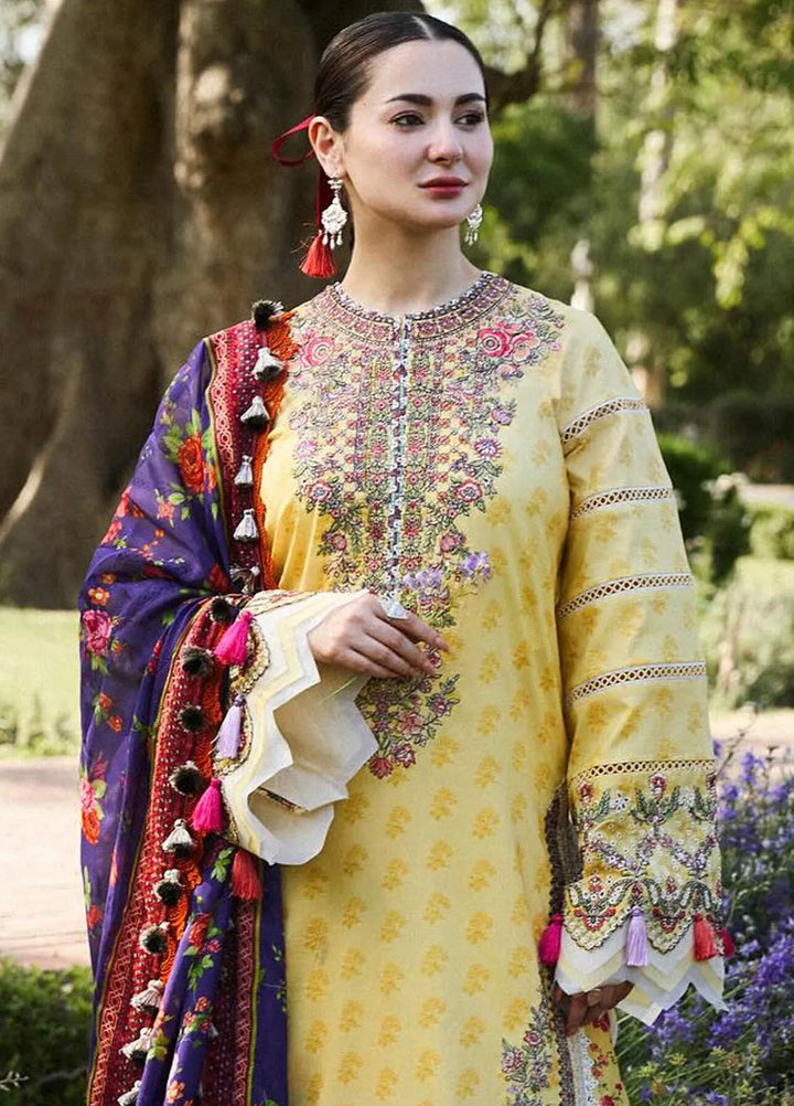 Hussain Rehar Embroidered Lawn Suit Unstitched 3 Piece HRR24S Opal - Summer Collection