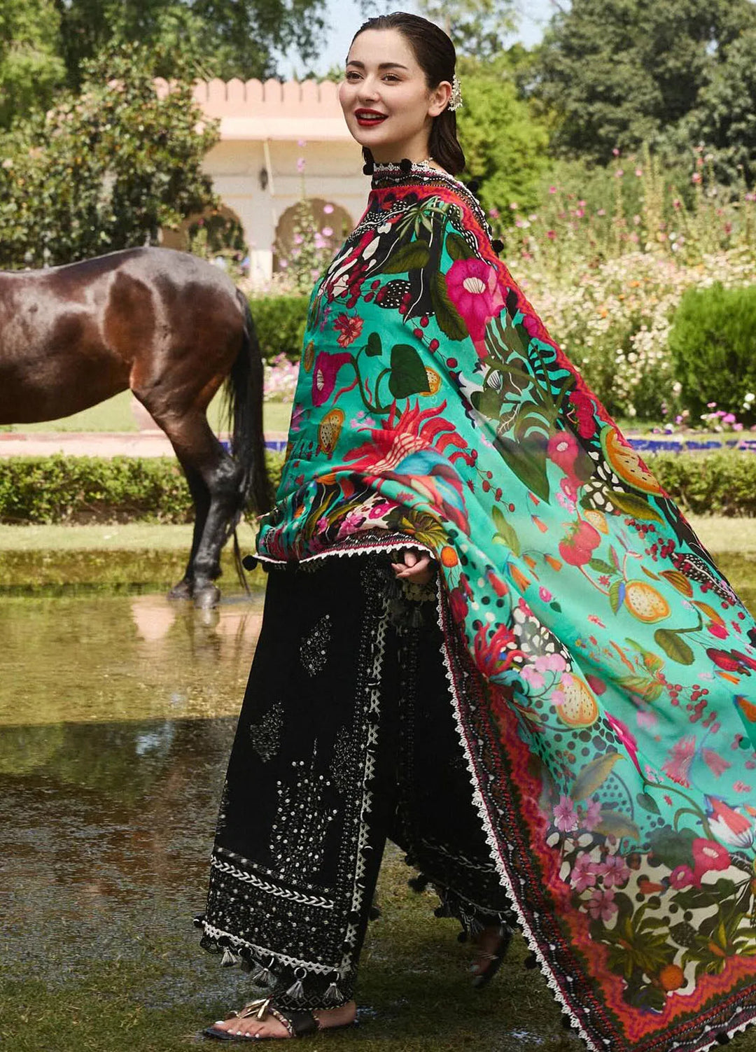 Hussain Rehar Embroidered Lawn Suit Unstitched 3 Piece HRR24S Rave - Summer Collection