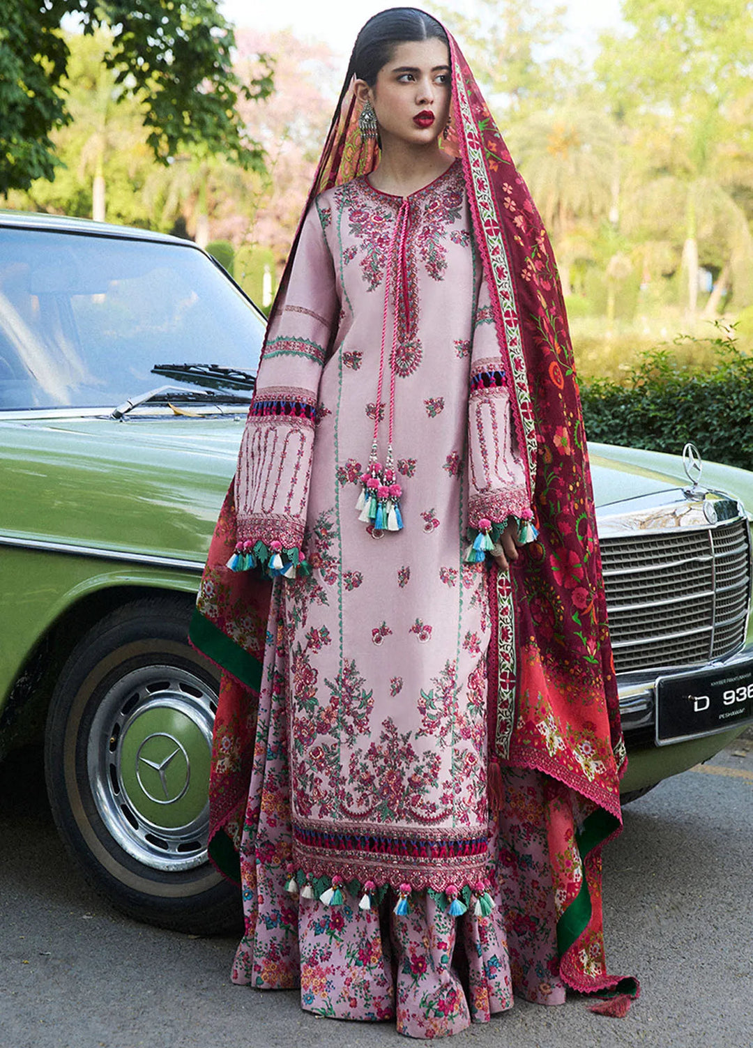 Hussain Rehar Embroidered Lawn Suit Unstitched 3 Piece HRR24S Sakura - Summer Collection