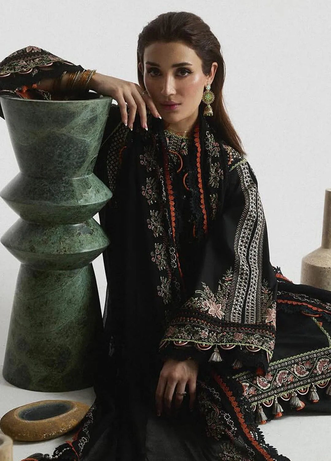 Hussain Rehar Embroidered Lawn Suit Unstitched 3 Piece HRRS24E Aurora - Festive Collection