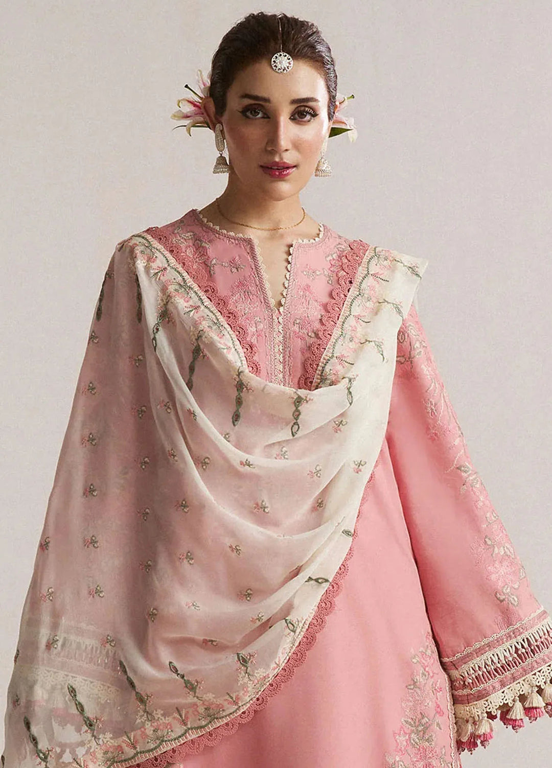 Hussain Rehar Embroidered Lawn Suit Unstitched 3 Piece HRRS24E Bella - Festive Collection