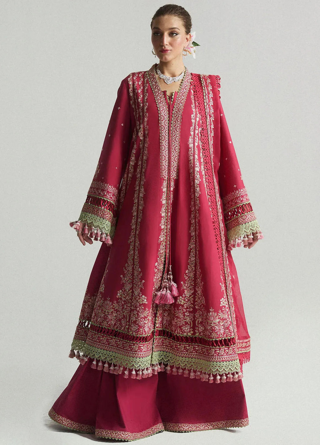 Hussain Rehar Embroidered Lawn Suit Unstitched 3 Piece HRRS24E Corale - Festive Collection