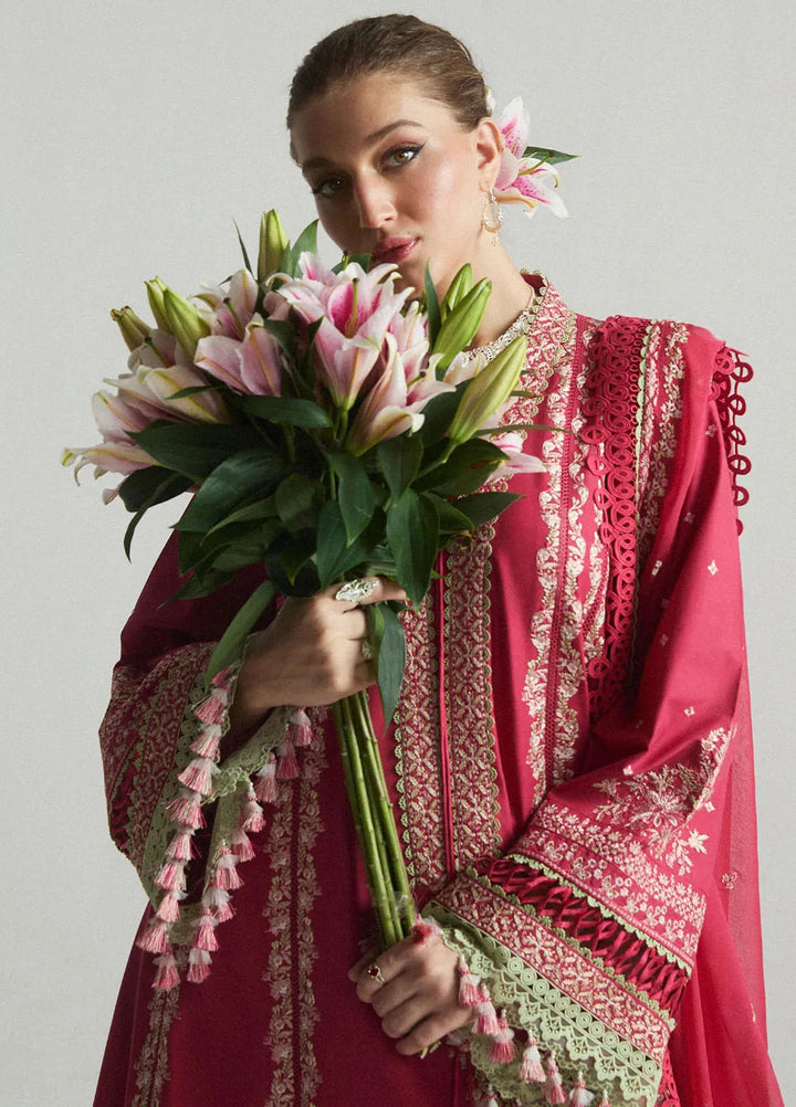 Hussain Rehar Embroidered Lawn Suit Unstitched 3 Piece HRRS24E Corale - Festive Collection