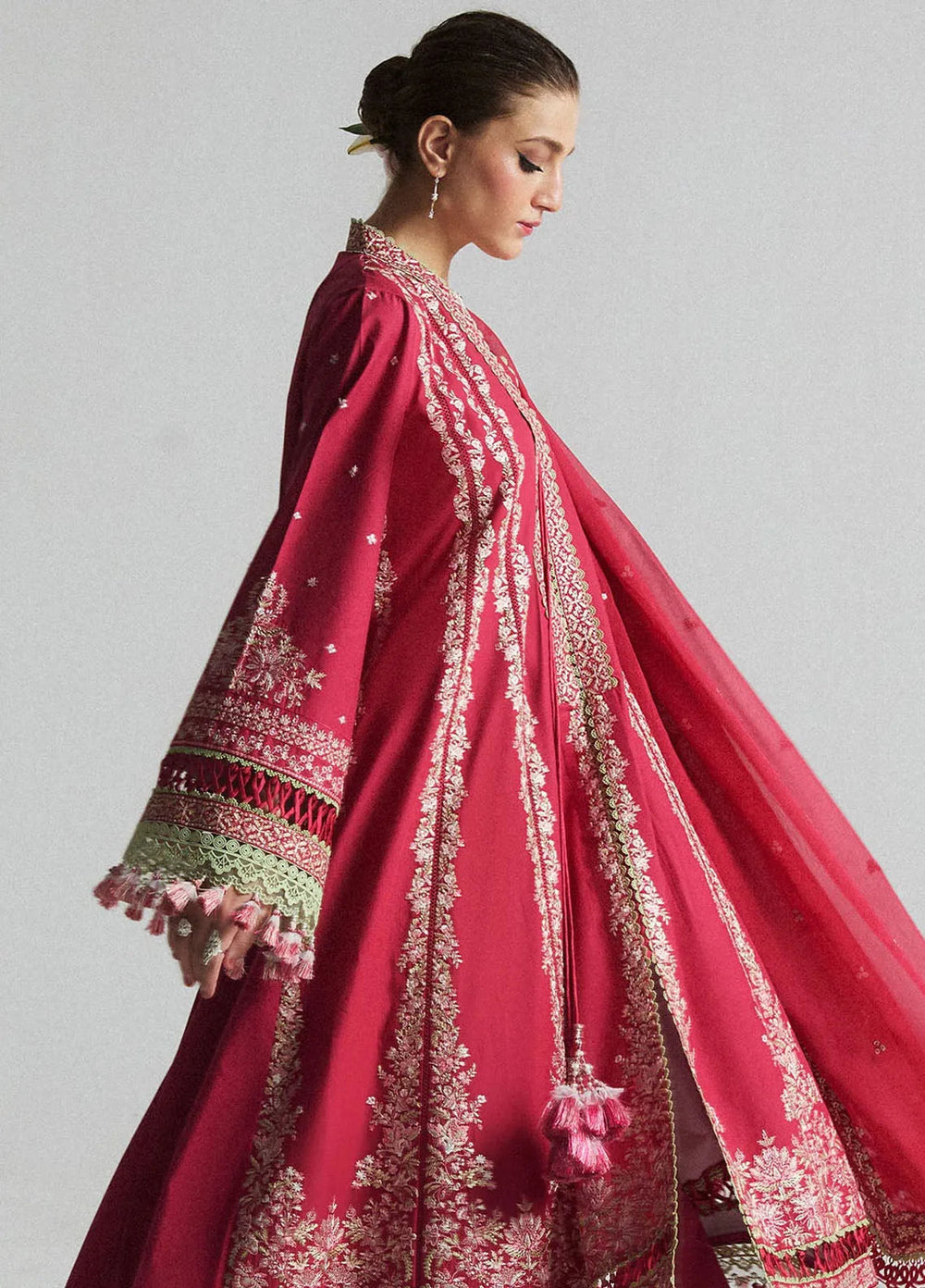 Hussain Rehar Embroidered Lawn Suit Unstitched 3 Piece HRRS24E Corale - Festive Collection