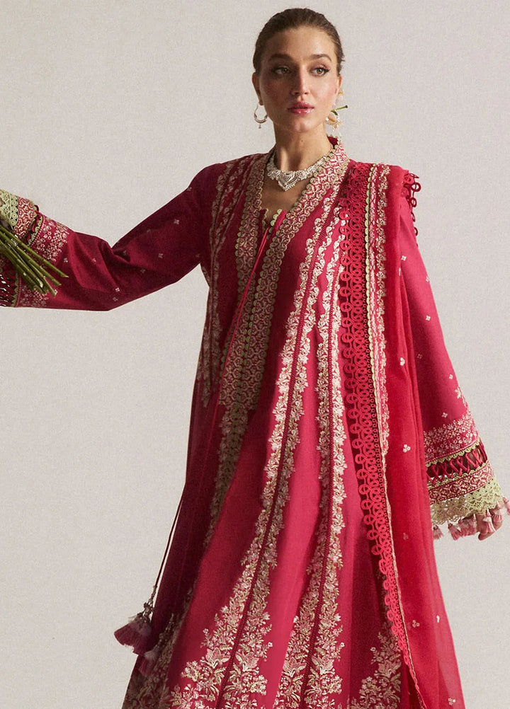 Hussain Rehar Embroidered Lawn Suit Unstitched 3 Piece HRRS24E Corale - Festive Collection