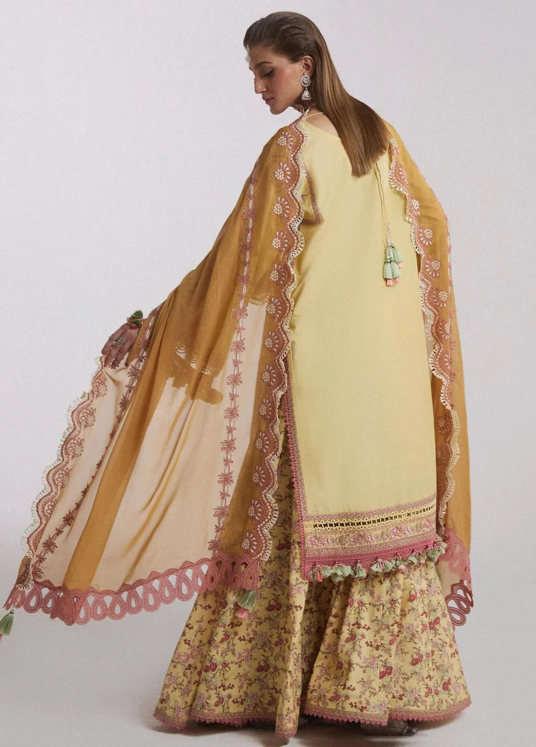 Hussain Rehar Embroidered Lawn Suit Unstitched 3 Piece HRRS24E Limone - Festive Collection