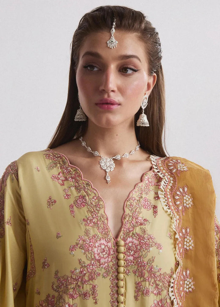 Hussain Rehar Embroidered Lawn Suit Unstitched 3 Piece HRRS24E Limone - Festive Collection