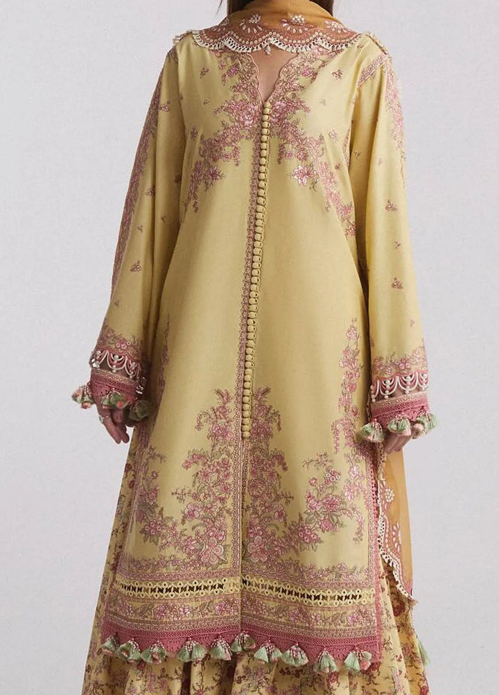 Hussain Rehar Embroidered Lawn Suit Unstitched 3 Piece HRRS24E Limone - Festive Collection