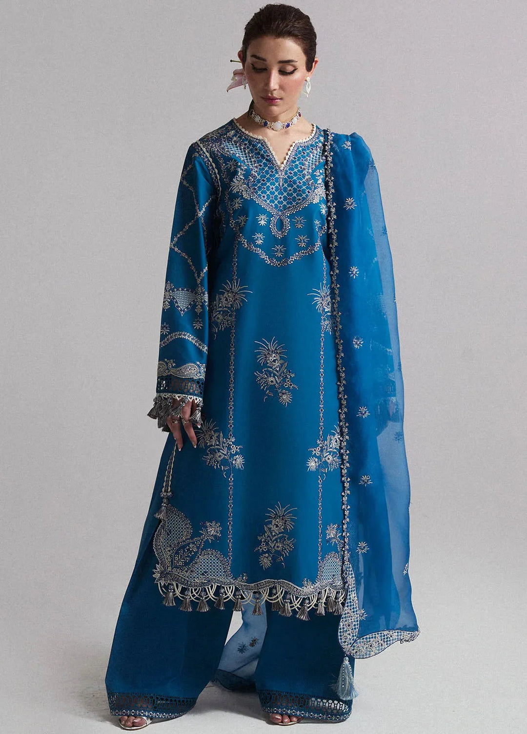 Hussain Rehar Embroidered Lawn Suit Unstitched 3 Piece HRRS24E Luce - Festive Collection