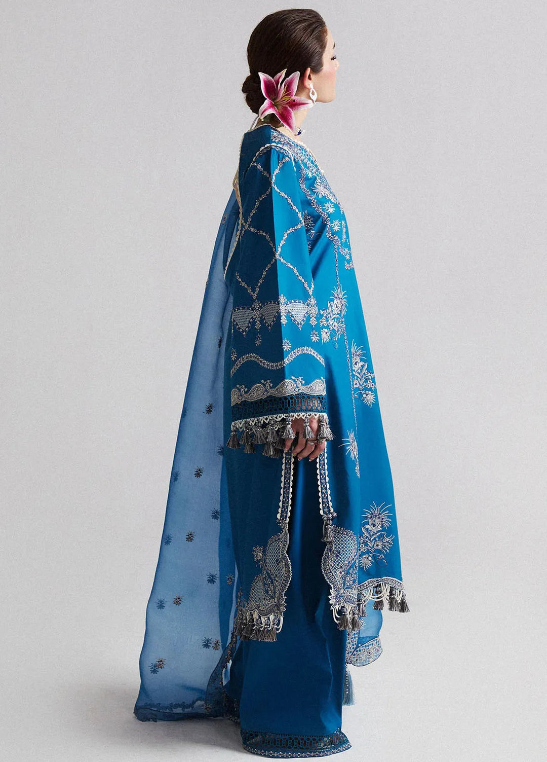 Hussain Rehar Embroidered Lawn Suit Unstitched 3 Piece HRRS24E Luce - Festive Collection