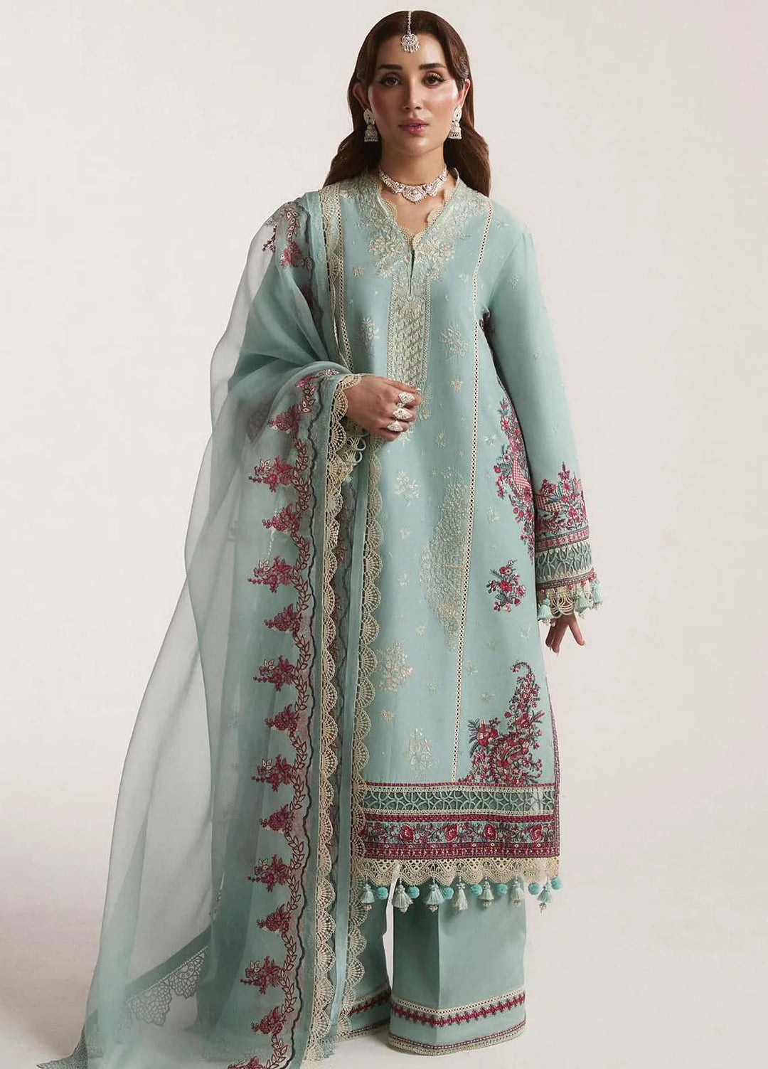 Hussain Rehar Embroidered Lawn Suit Unstitched 3 Piece HRRS24E Moraine - Festive Collection