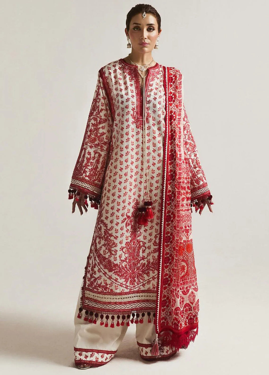 Hussain Rehar Embroidered Lawn Suit Unstitched 3 Piece HRRS24E Oro - Festive Collection