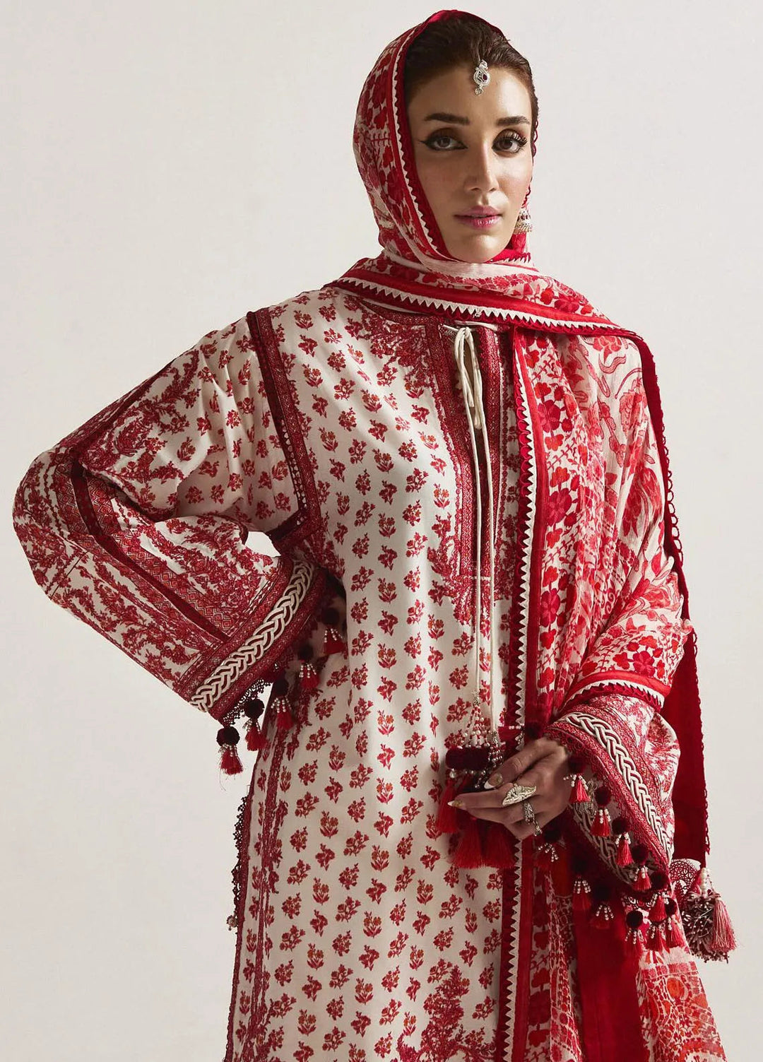 Hussain Rehar Embroidered Lawn Suit Unstitched 3 Piece HRRS24E Oro - Festive Collection