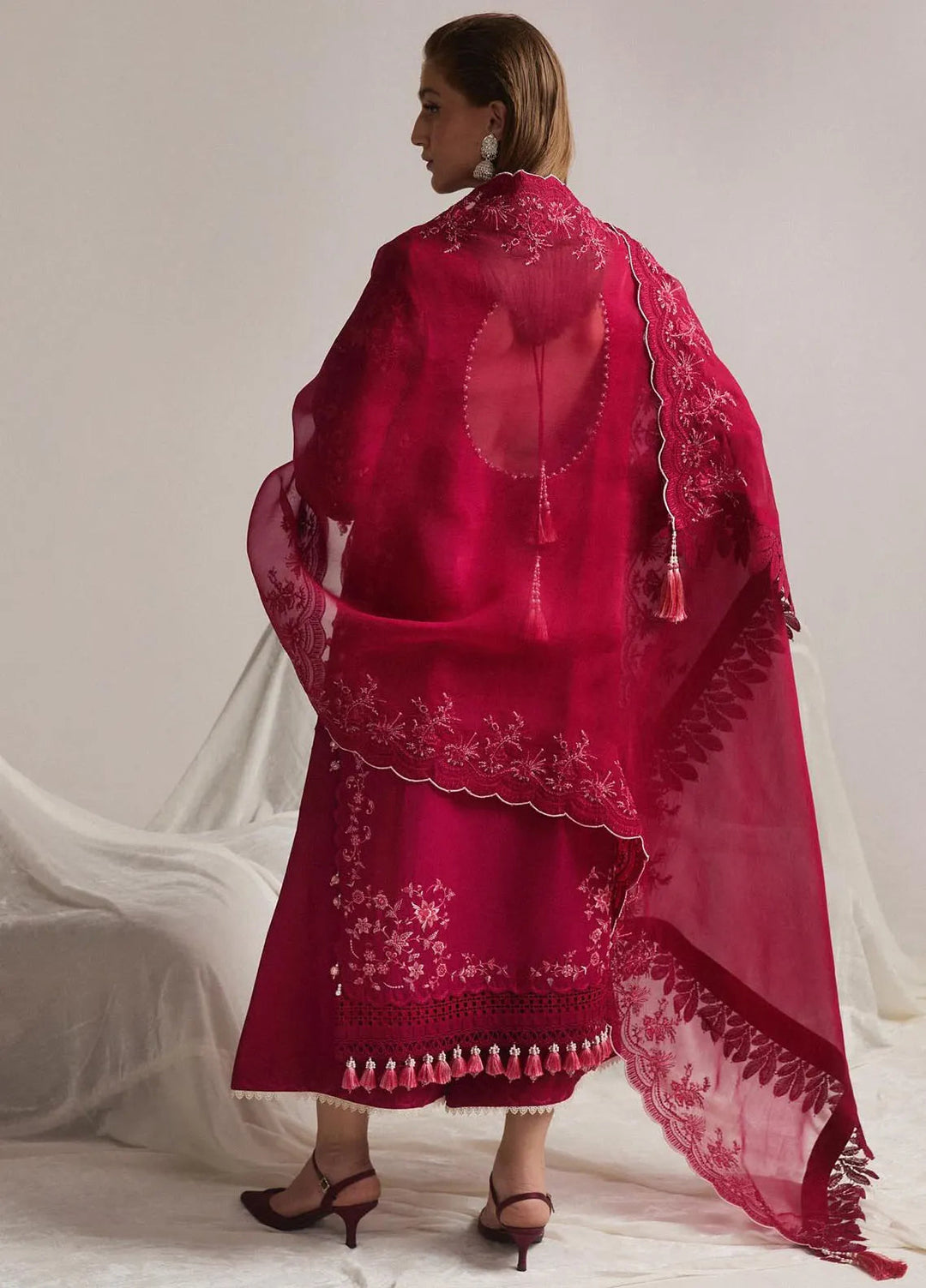 Hussain Rehar Embroidered Lawn Suit Unstitched 3 Piece HRRS24E Pelle - Festive Collection