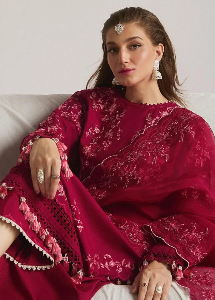 Hussain Rehar Embroidered Lawn Suit Unstitched 3 Piece HRRS24E Pelle - Festive Collection